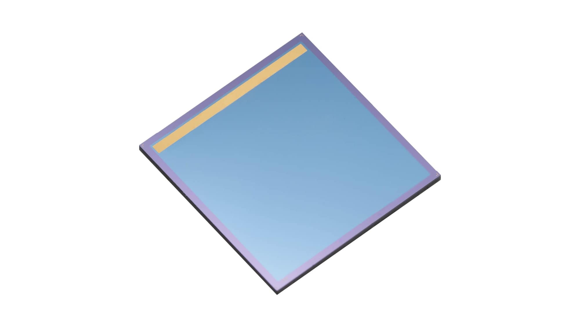 Bare die with a gold contact stripe along one edge